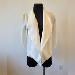 Zenana Outfitters White Blazer Open Front Preppy Office Career Old Money Medium